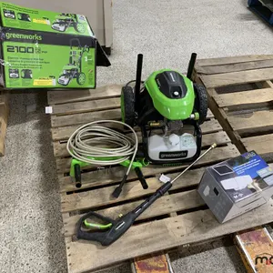 Greenworks 2,100 PSI Electric Pressure Washer (Unsure if Complete) and Security Light
 UNRESERVED