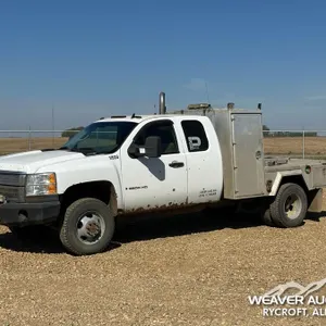 2008 CHEVROLET 3500HD CREW CAB FLATBED TRUCK