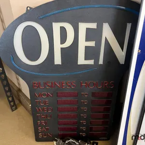 OPEN Sign w/ Business Hours & Assorted Wall Pieces
 UNRESERVED