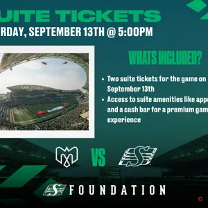 Suite Tickets For September 13th VS Montreal Alouettes
 UNRESERVED