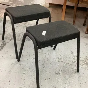 (2) STACKING STOOLS W/ UPHOLSTERED TOPS