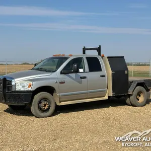 2009 DODGE RAM 3500HD CREW CAB FLATBED TRUCK