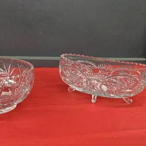 (2) PINWHEEL CRYSTAL BOWLS