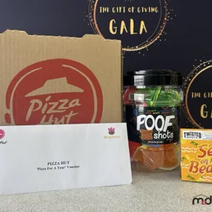 (1) Free Pizza a Month for a Year & (24) Shots (Pizza Hut & Metro)
 UNRESERVED
