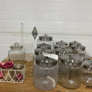 Assorted Glass Cookie Jars and Vinyl Cupcake Stand
 UNRESERVED