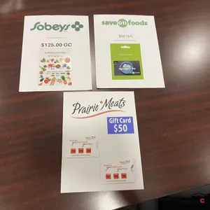 Save-On Foods, Prairie Meats & Sobeys Gift Cards $225 Value
 UNRESERVED