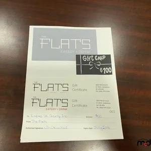 The Flats Eatery & Drink Gift Certificates
 UNRESERVED