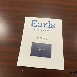 Earl's Kitchen & Bar Gift Card Value $100
 UNRESERVED