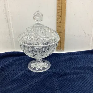 PINWHEEL CRYSTAL CANDY DISH W/ LID