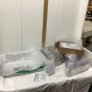 BOX OF HOUSEHOLD PLASTIC ORGANIZING BINS