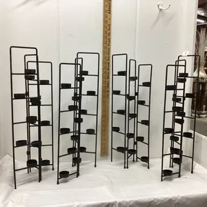 (4) TRIFOLD METAL TEA LIGHT CANDLE HOLDERS