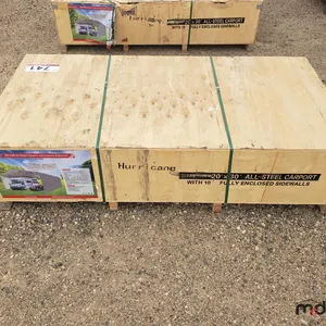 Hurricane MSC2030F All-Steel Carport (20'x30') w/ 10' Fully Enclosed Sidewalls 
 UNRESERVED
