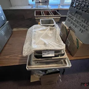 Assorted Stainless Steel Platters, Containers and Sink Parts
 UNRESERVED