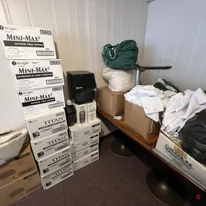 Assortment of Paper Towel, Bathroom and Soap Dispensers (Bags of Rags Included)
 UNRESERVED