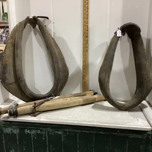 (2) HORSE COLLARS & SET OF EVENERS