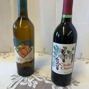 Two bottles of homemade wine