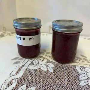 Two jars raspberry diet jam