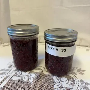 2 pint jars of raspberry jam