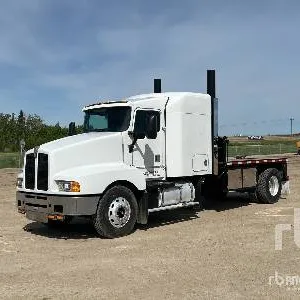 1995 Kenworth T600A 4x2 Sleeper Flatbed Truck