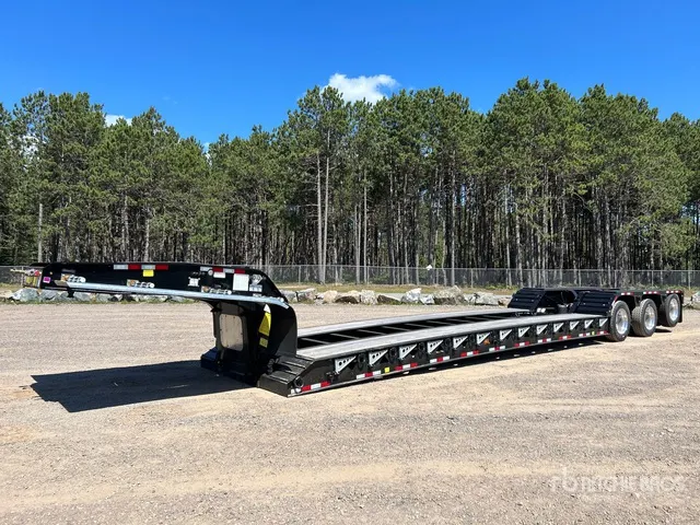 2025 BWS Tri/A Double Drop Removable Gooseneck Flatbed Trailer - Aucteeno