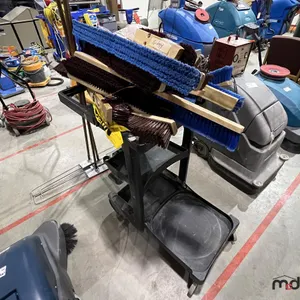Cleaning Cart w/ Assorted Broom Heads
 UNRESERVED