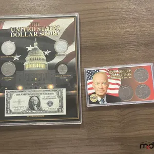 USA Dollar Story/Silver Dollar Type Set & Eisenhower Dollar Set in Display Cases
 UNRESERVED