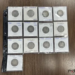 Between 1900 & 1936 Canada Collection of (13) Silver 25 Cent Coins
 UNRESERVED