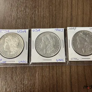 1878S, 1883 & 1889 USA .9 Silver $1 Coins
 UNRESERVED