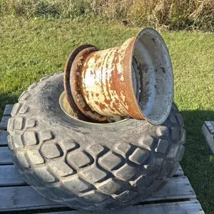 Used GoodYear 16.5L-16.1 tire on 8-bolt rim plus a spare 8-bolt rim