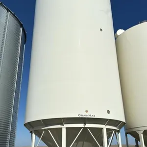 Bin #16 7500 bu Meridian Grain Max Hooper Bottom Bin, s/n 62201508-52609 (Damaged, see pictures)