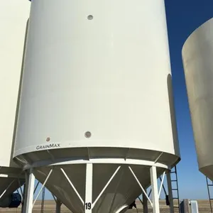 Bin #19 6400 bu Meridian Grain max hopper bottom bin, s/n 62201509-52813 (Damaged, see pictures)