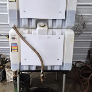 (2) 120gal Bulk oil tanks with stand (Sells with contents approx 170 liters of Trans Hydraulic oil & approx 80 liters of 15W40 engine oil)