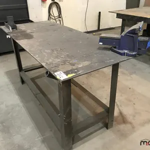 Custom 6'L x 2'6'' W x 3' H Steel Welding Table w/ Table Vice and More
 UNRESERVED