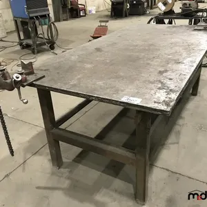 Custom 5'3"Lx4'Wx39"H Welding Table w/ Vice & Chain Clamp
 UNRESERVED