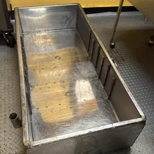 Jacketed S/S honey sump with baffles, and 110-volt heater (48”L x 21”W x 10”H)