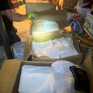 -4 large boxes of white curtains