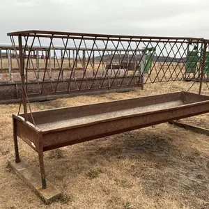 10’ metal feed trough with hay rack