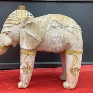 WOOD  CARVED ELEPHANT