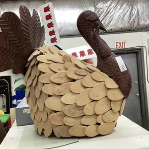LARGE WOOD & METAL TURKEY