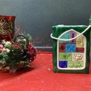 DECORATIVE CANDLE HOLDER & CERAMIC GIFT BAG
