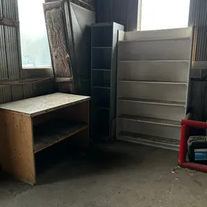 SHOP BUILT WORKBENCH W/ 2 ASSORTED SHELF UNITS