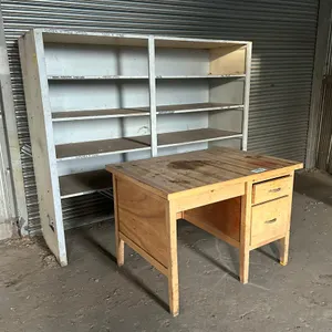 WOODEN DESK 30"x30x42 & SHELF 24"x64"x70"