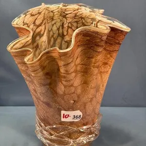 GLASS FLUTED MULTI COLOURED VASE