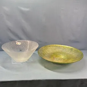(2) GLASS SALAD BOWLS
