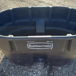 Rubbermaid 150-gal poly water trough (A)