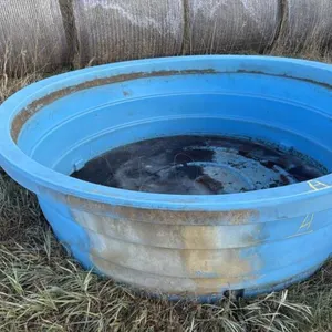 7’ Diameter flexa hopper plastics stock water trough (A) blue