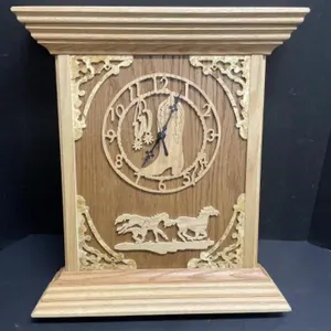 Handcrafted wooden wall/mantle clock.