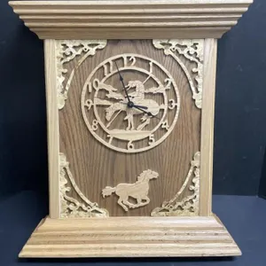 Handcrafted wooden wall/mantle clock.