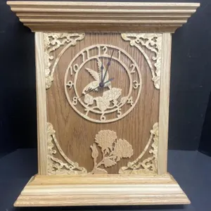 Handcrafted wooden wall/mantle clock.