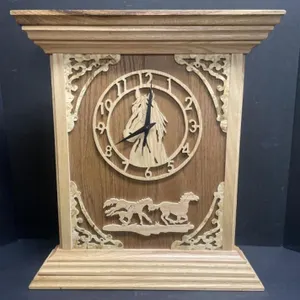 Handcrafted wooden mantle clock.